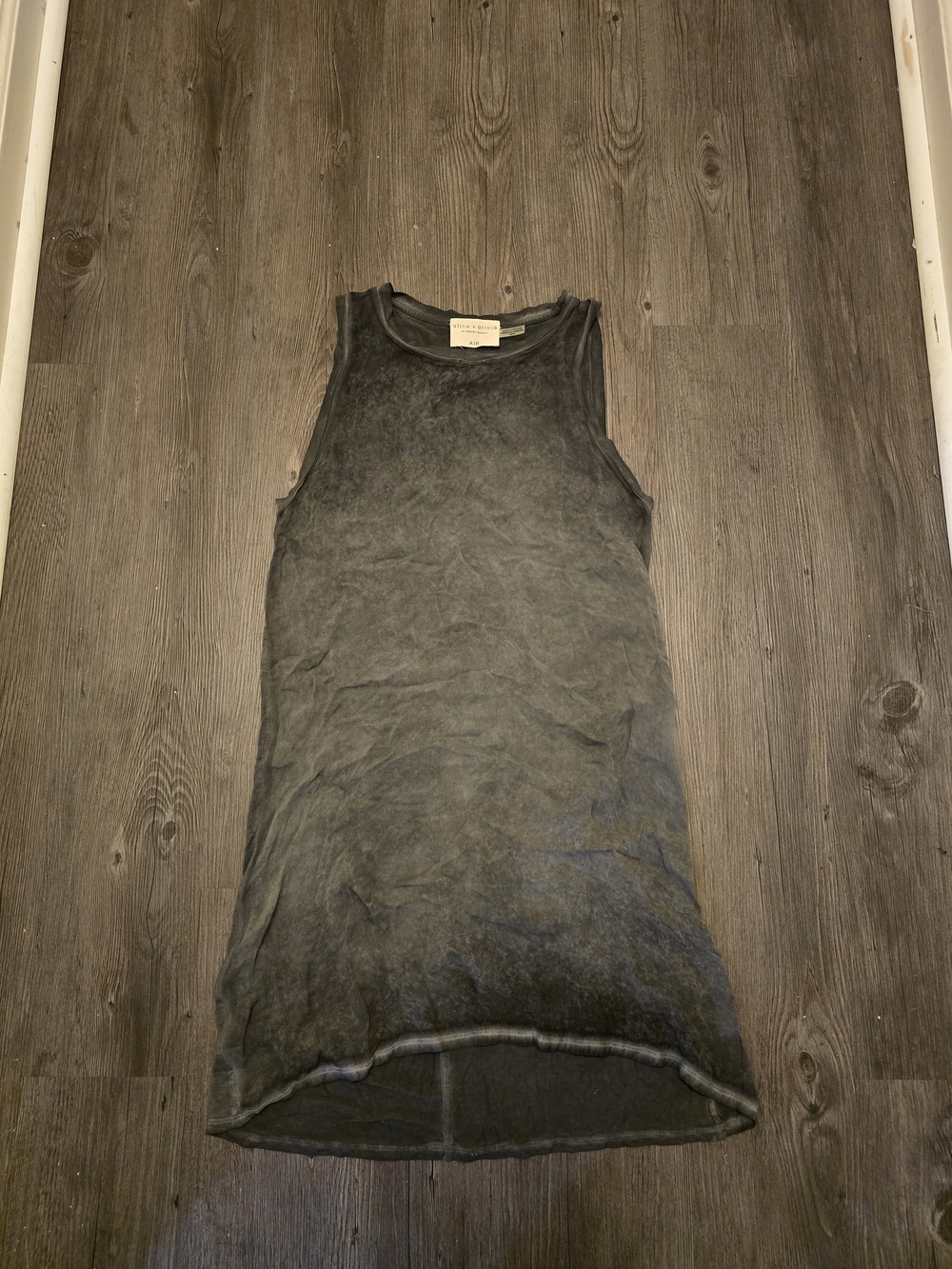 Alice + Olivia Washed Charcoal Gray Sleeveless Dress